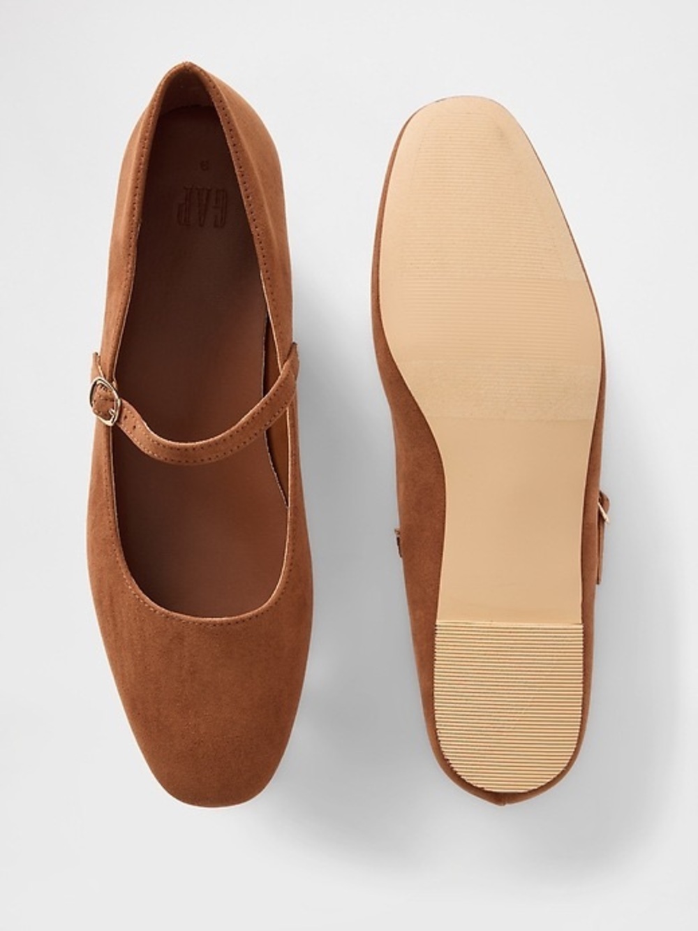 Gap Suede Mary Jane Flats in Chestnut Brown